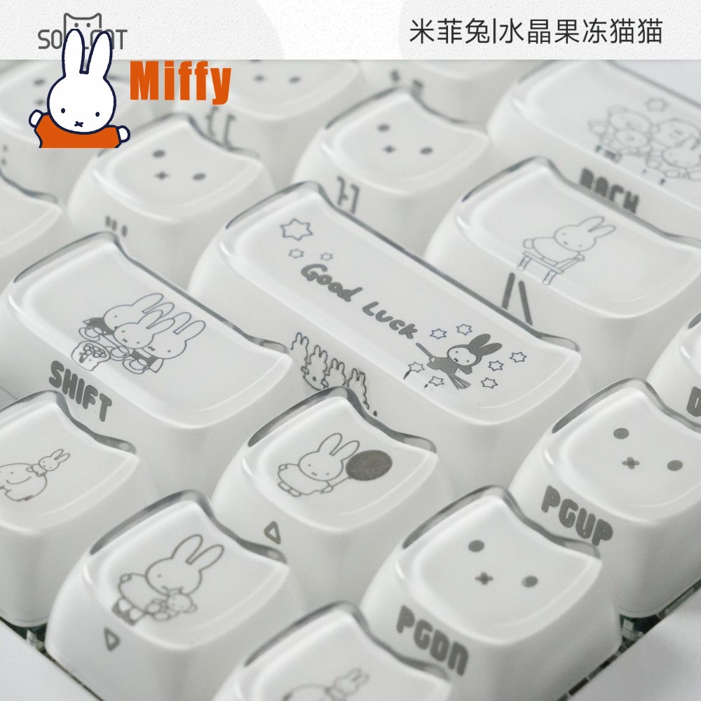 Kawaii Miffy Keycaps Cute Rabb - Gaming Accessories Aesthetic ulasan dan harga