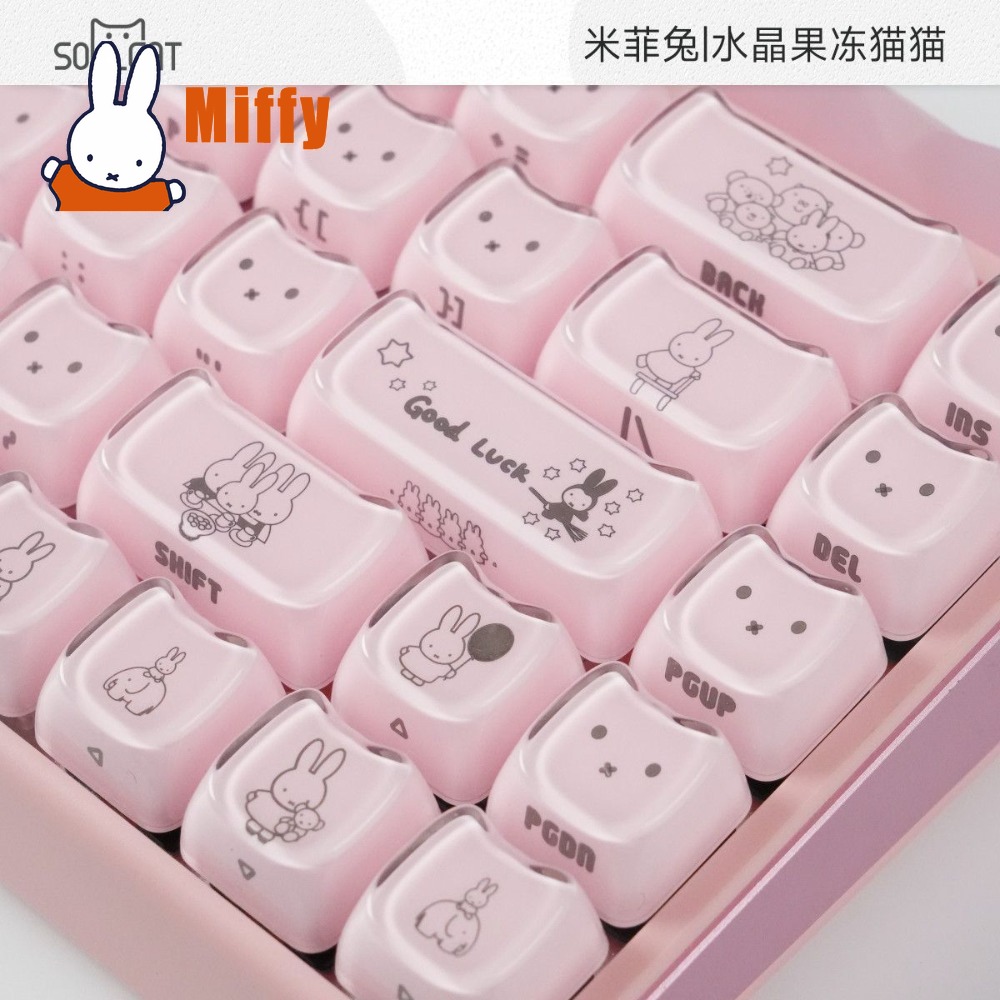 Kawaii Miffy Keycaps Cute Rabb - Gaming Accessories Aesthetic ulasan dan harga