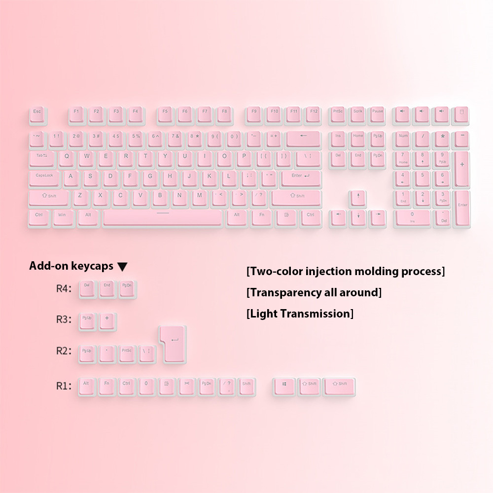 129 Keys Pudding Keycaps PBT D - Gaming Accessories Aesthetic ulasan dan harga