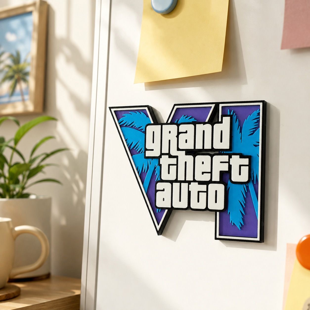 GTA6 3D Printed Logo Magnetic  - Gaming Accessories For Room ulasan dan harga